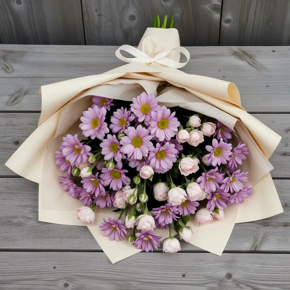 Букет цветов из: Розы и Хризантемы в Гаевской