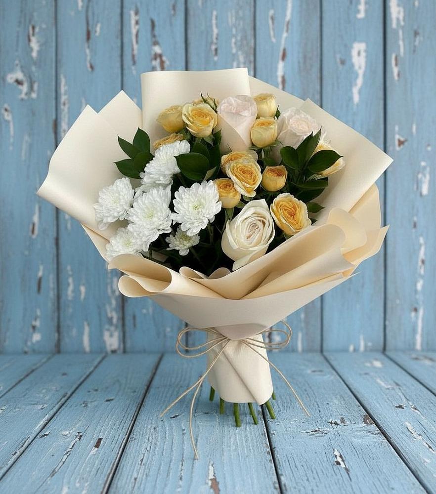 Букет цветов из: Розы и Хризантемы в Гаевской