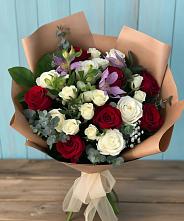 Букет цветов из:  Розы и Альстромерии в Гаевской