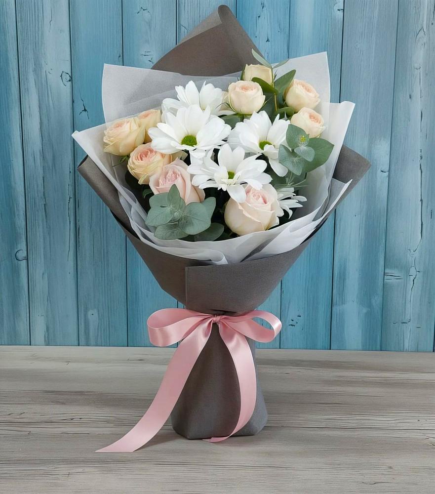 Букет цветов из: Хризантемы и Розы в Гаевской