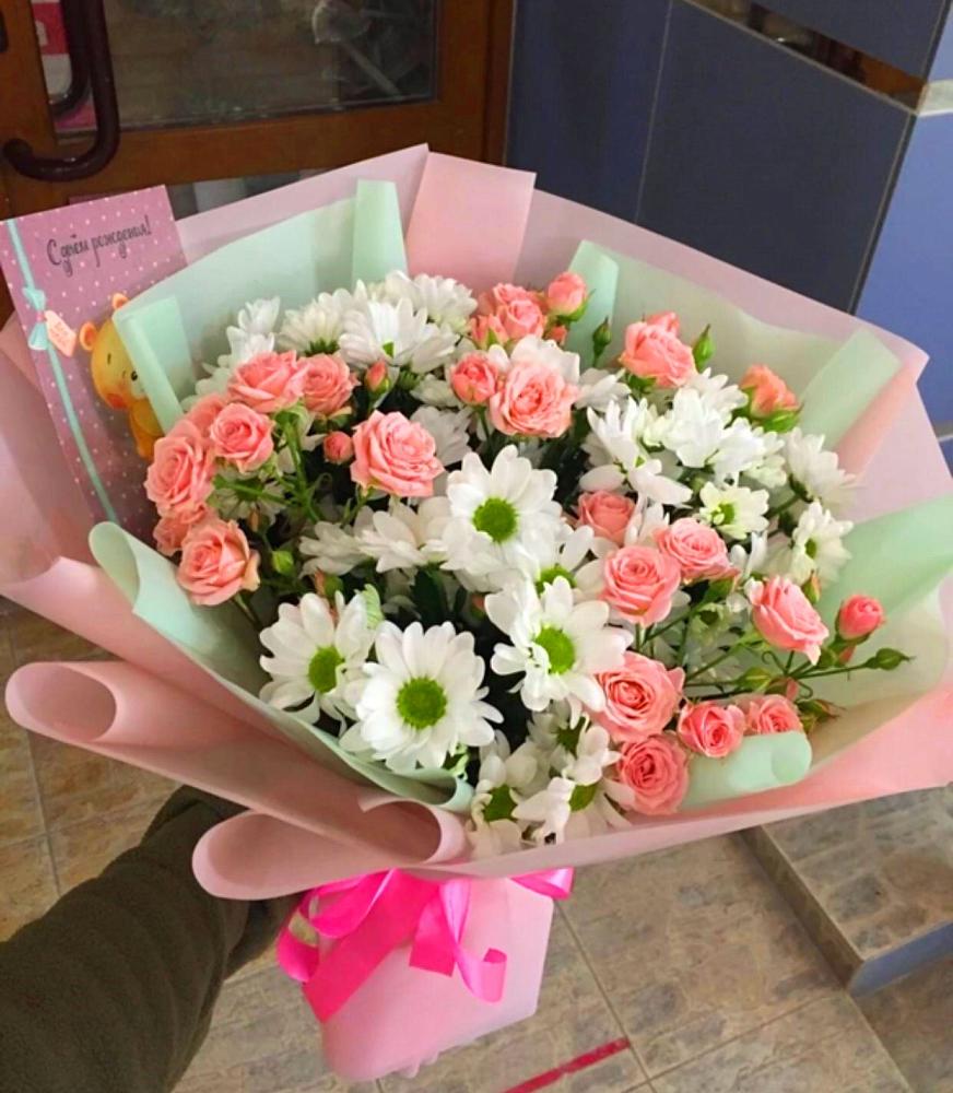 Букет цветов из: Розы и Хризантемы в Гаевской