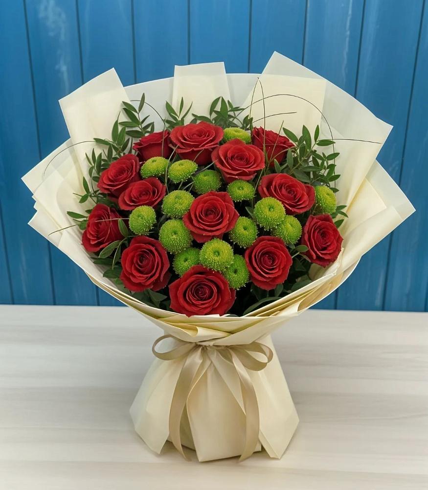 Букет цветов из: Розы и Хризантемы в Гаевской